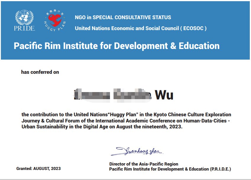 Intl. Youth Elite Forum Public-Welfare Award